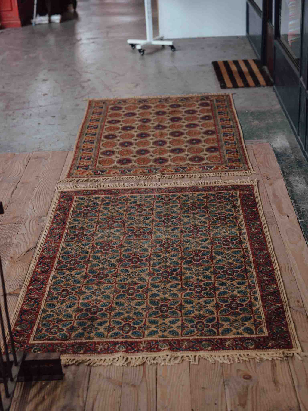 Floral Lattice Printed Cotton Rug