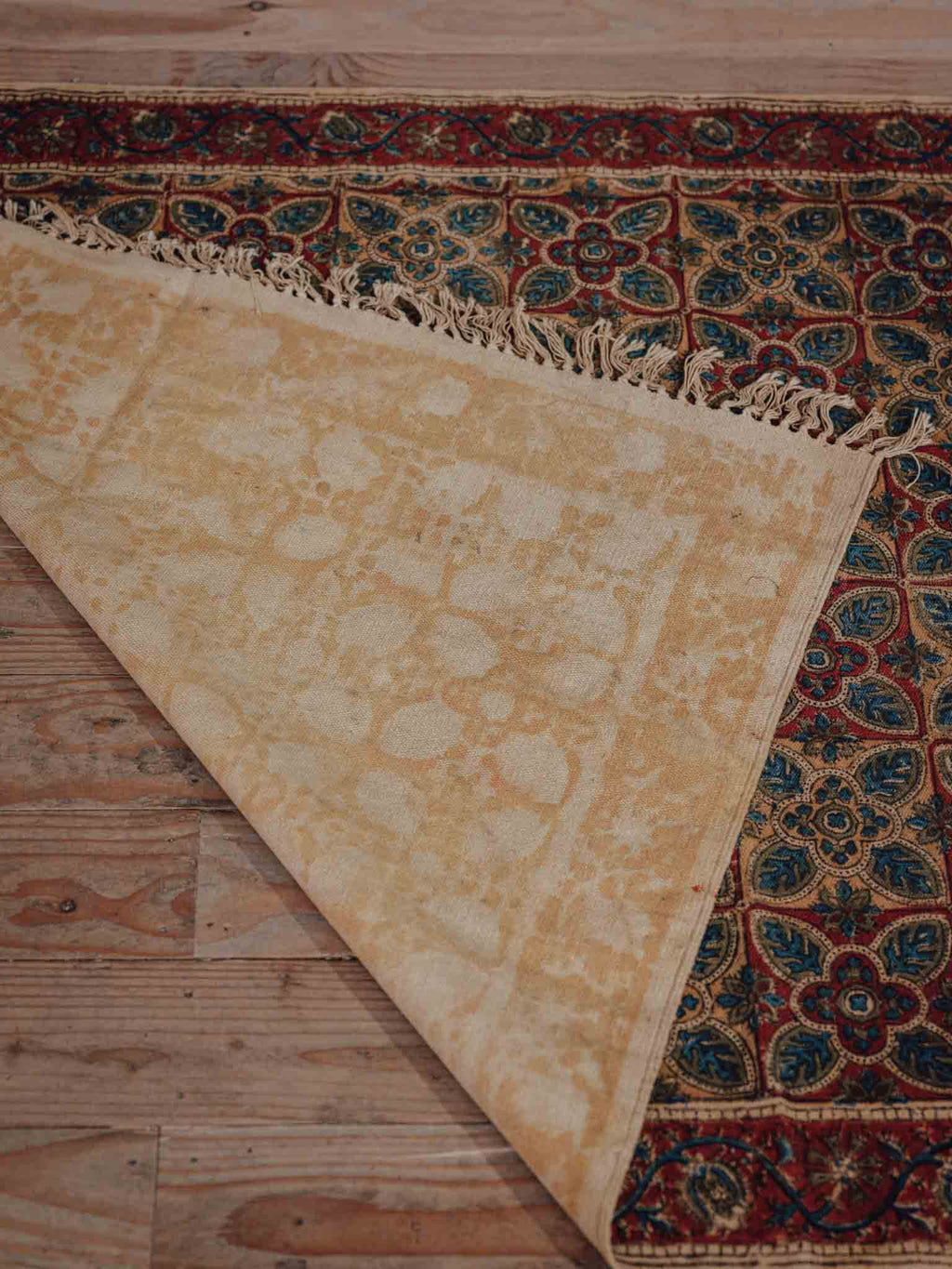 Floral Lattice Printed Cotton Rug