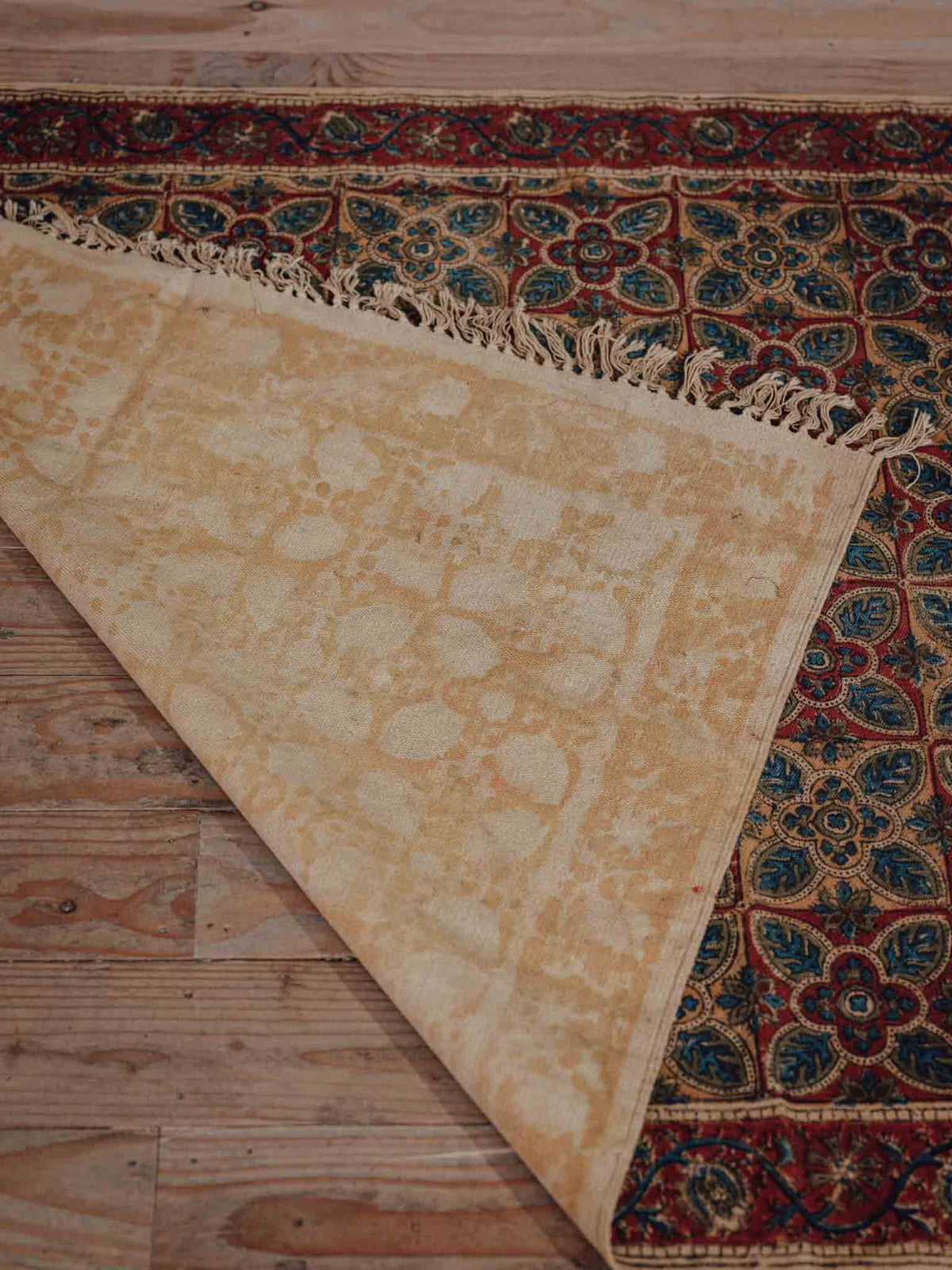 Floral Lattice Printed Cotton Rug