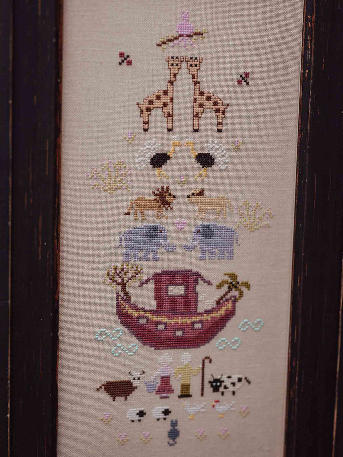 Framed Noah's Ark Cross-Stitch