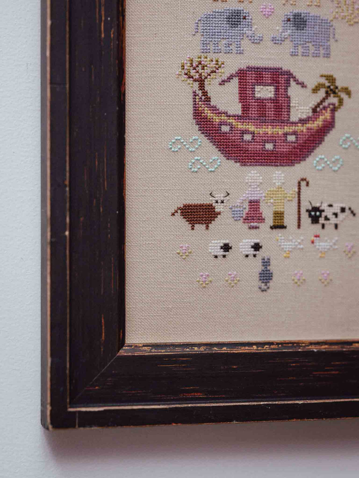 Framed Noah's Ark Cross-Stitch