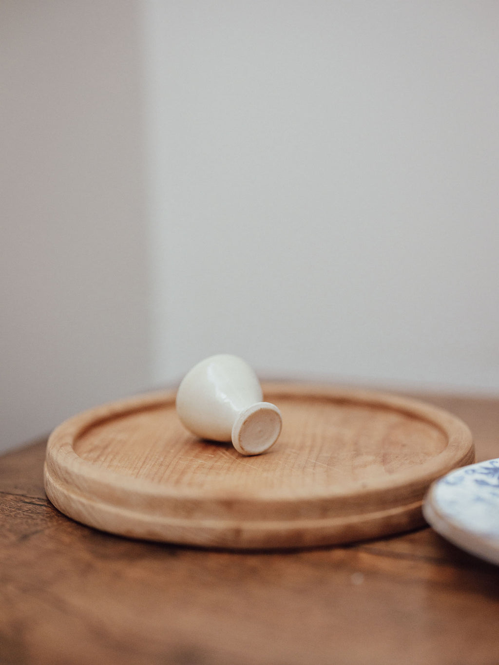 Miniature Cream Glazed Ceramic Vase
