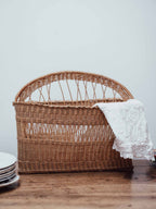 Large Cane Book and Magazine Holder