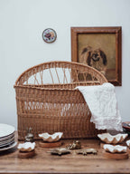 Large Cane Book and Magazine Holder