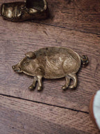 Vintage Brass Pig Pin Tray