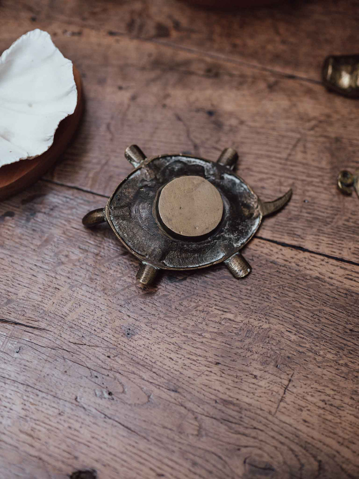 Vintage Brass Turtle Ashtray