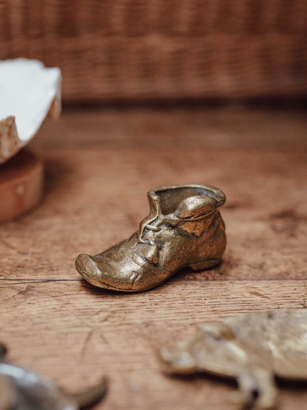 Vintage Brass Boot Paperweight