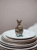Brass Frog Figure with Crown