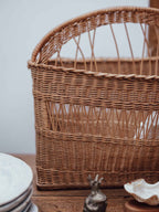 Large Cane Book and Magazine Holder