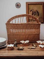 Large Cane Book and Magazine Holder