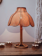 Vintage Rattan and Cane Table Lamp