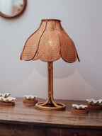 Vintage Rattan and Cane Table Lamp