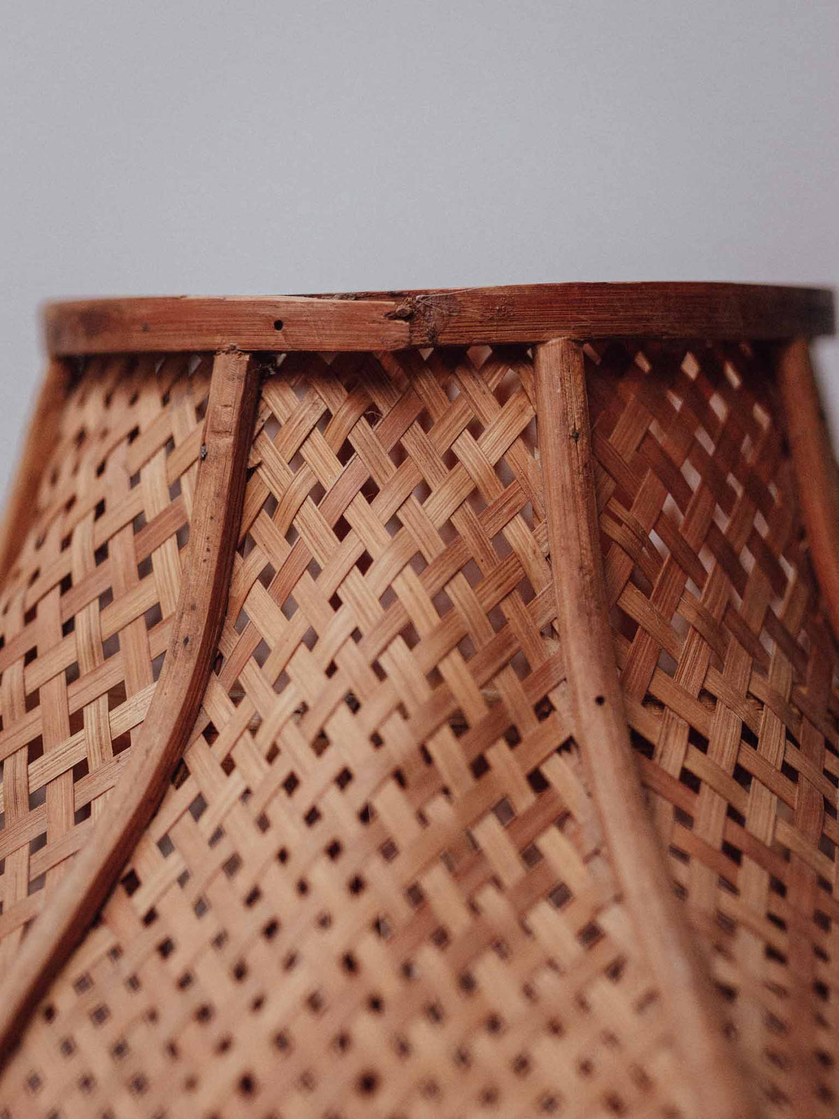 Vintage Rattan and Cane Table Lamp