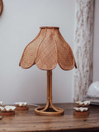 Vintage Rattan and Cane Table Lamp