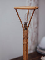 Vintage Rattan and Cane Table Lamp