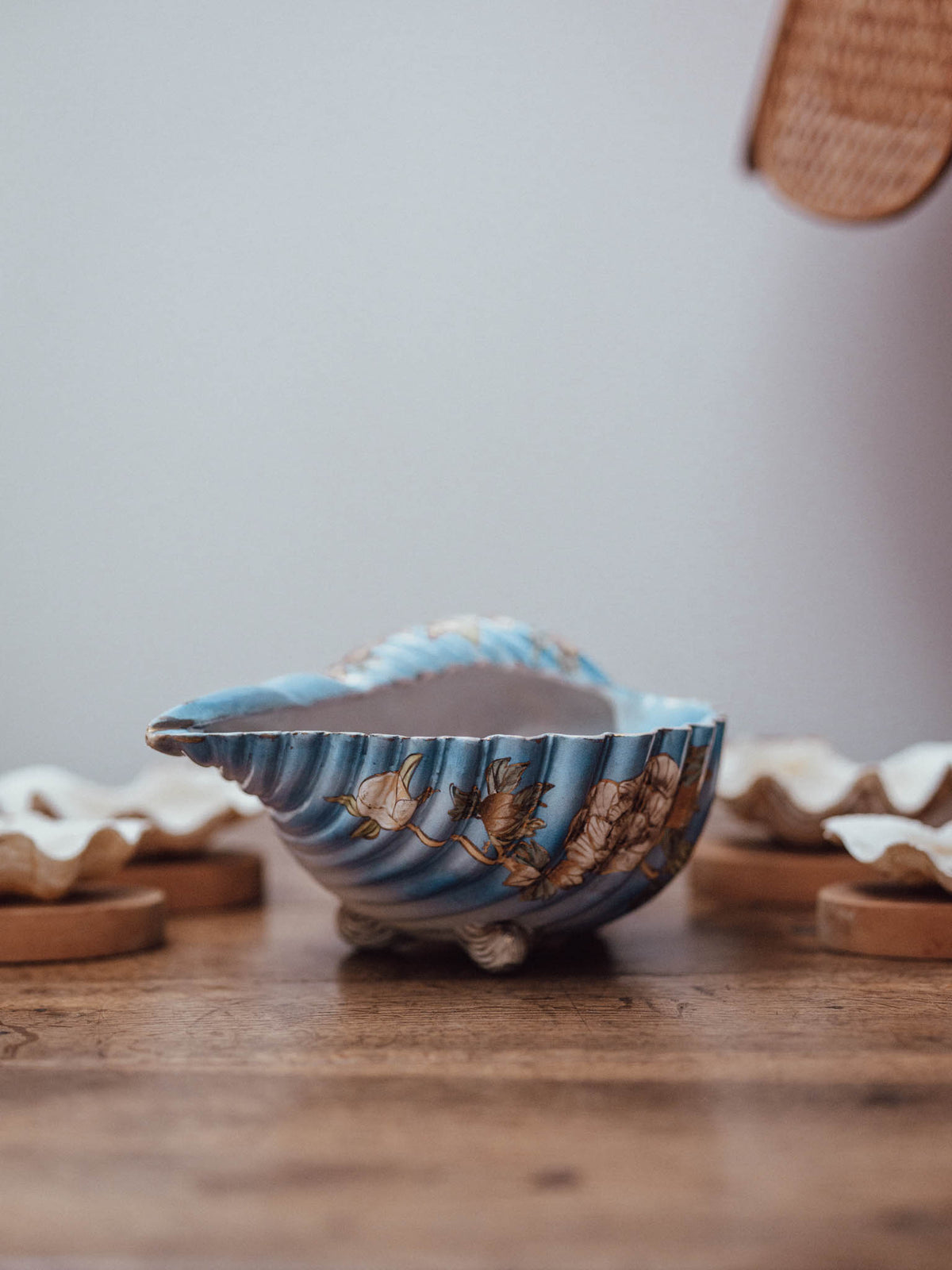 Hand-Painted Ceramic Shell Bowl