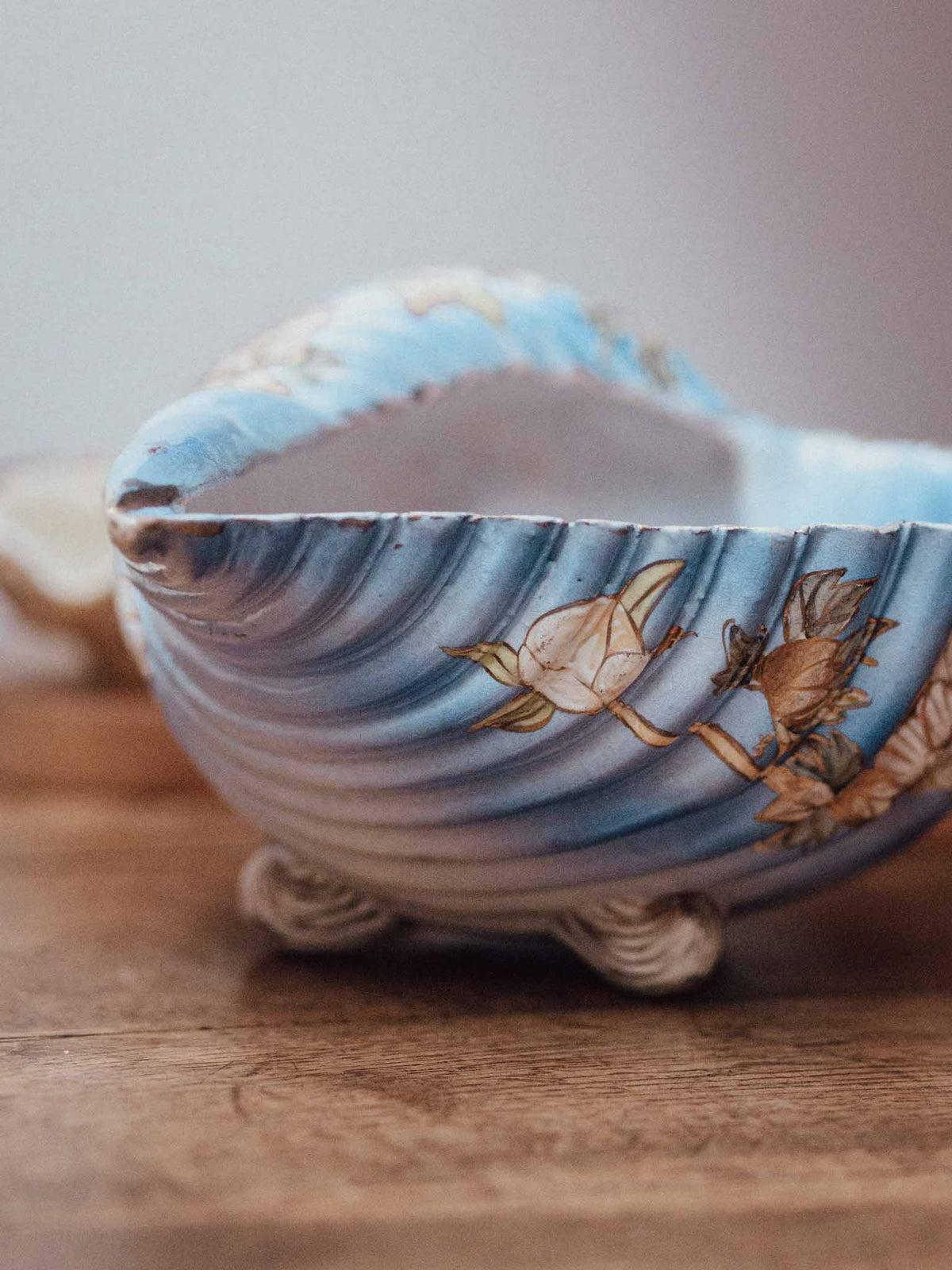 Hand-Painted Ceramic Shell Bowl