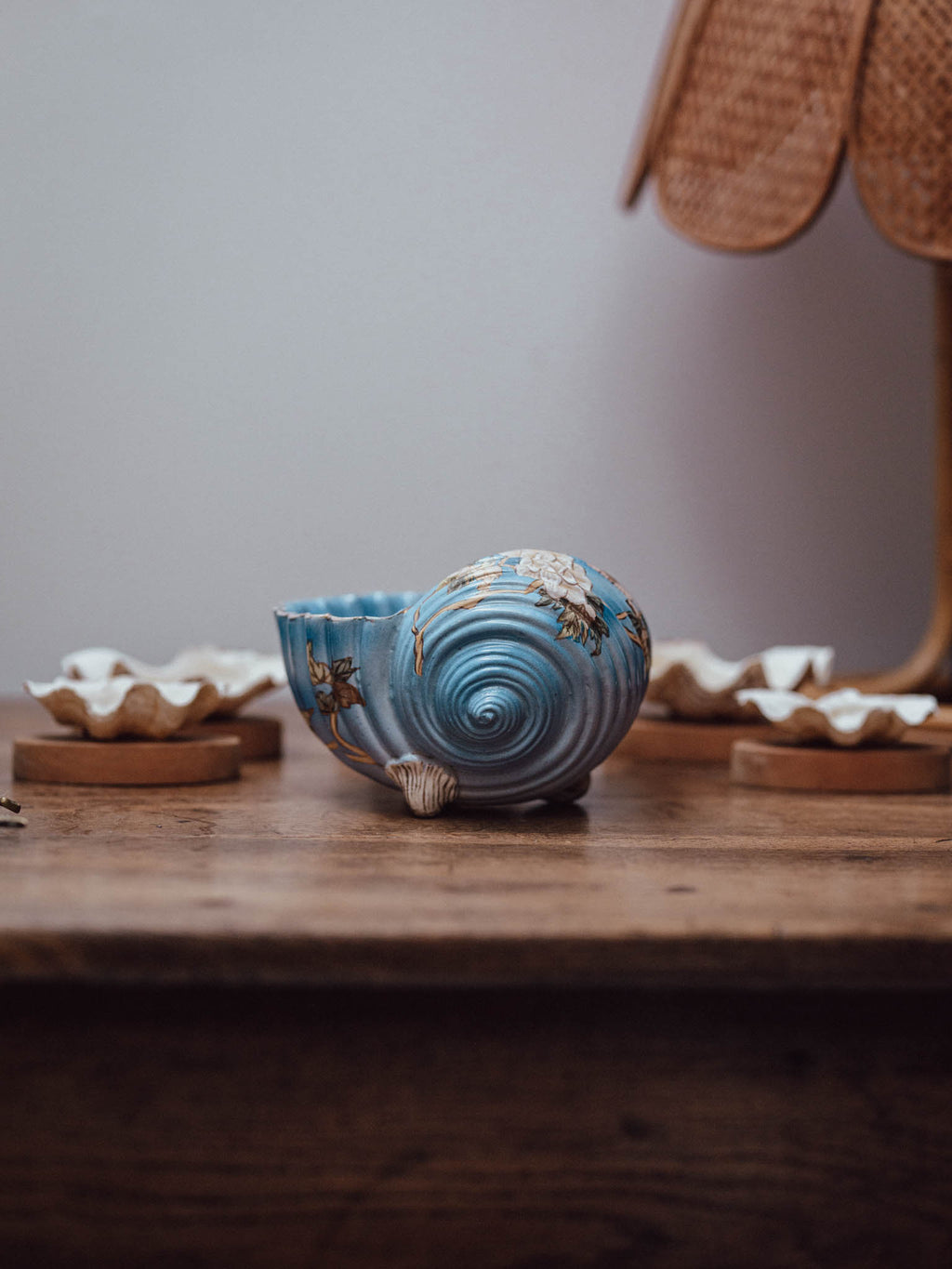 Hand-Painted Ceramic Shell Bowl