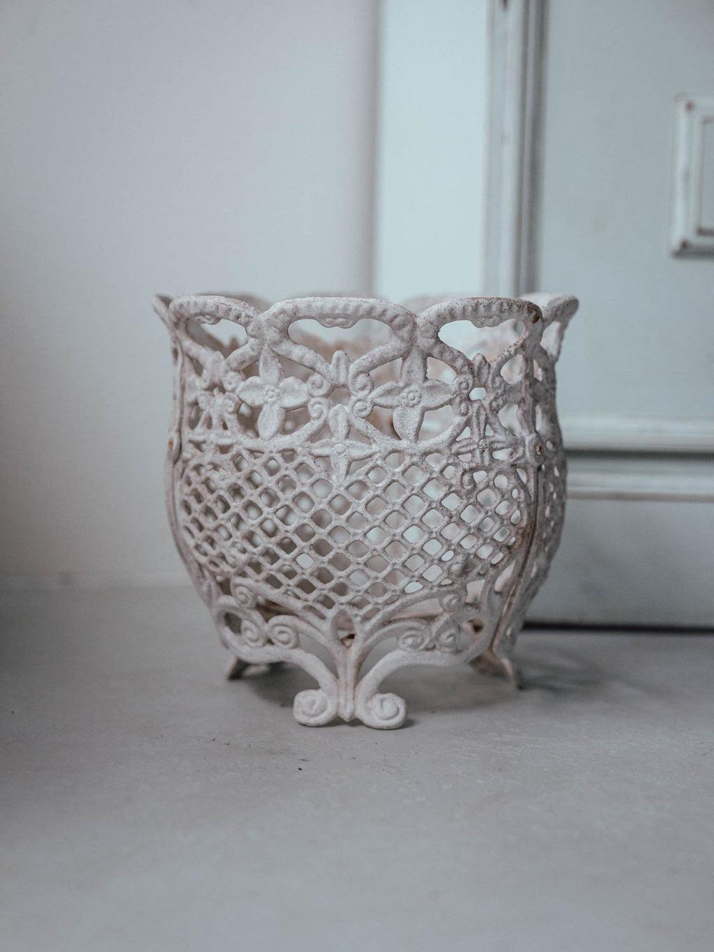 Vintage Cast Aluminium Openwork Planter