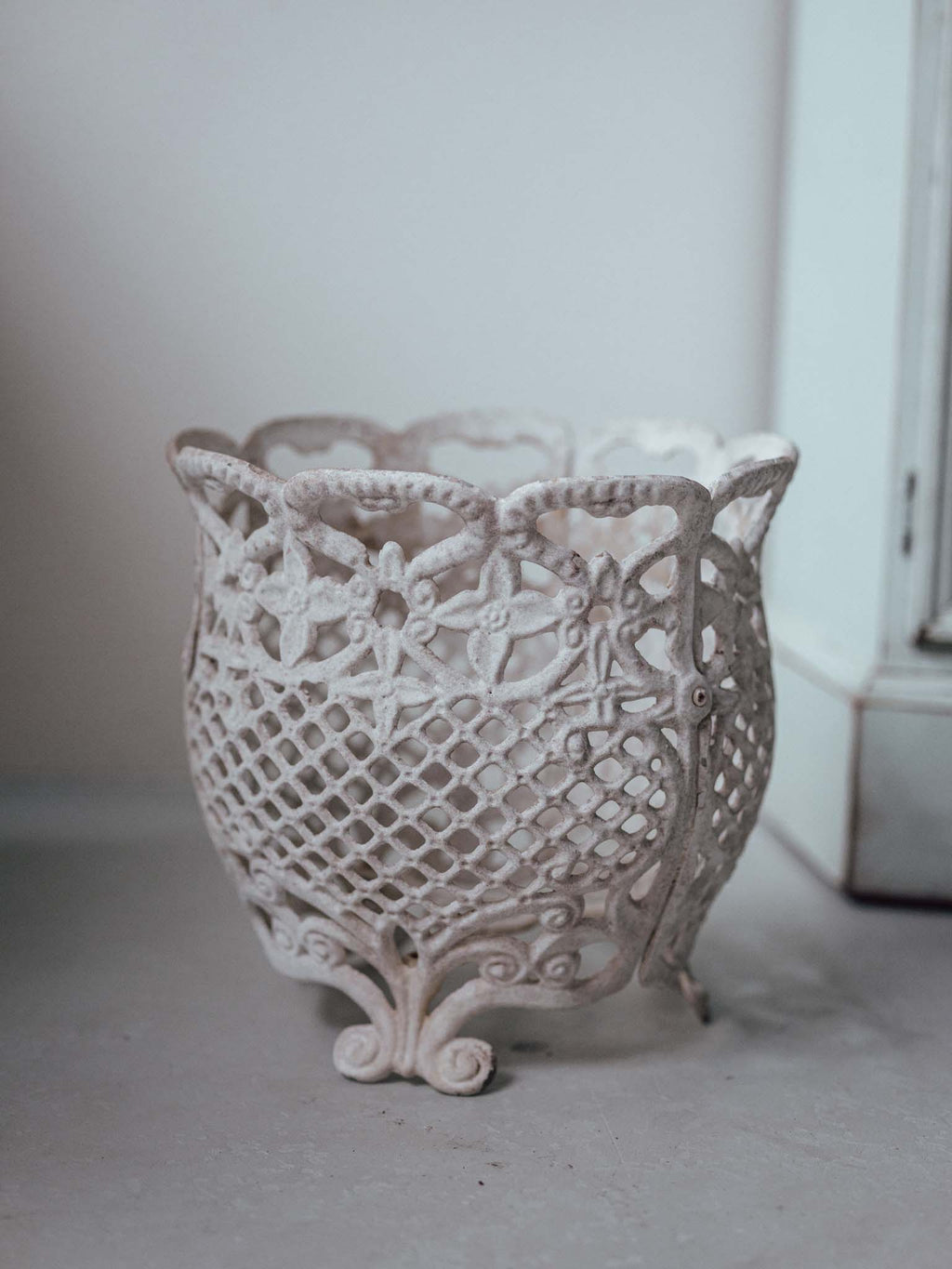 Vintage Cast Aluminium Openwork Planter