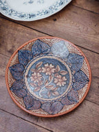 Portuguese Terracotta Sgraffito Plate Olaria Lagareiros Corval