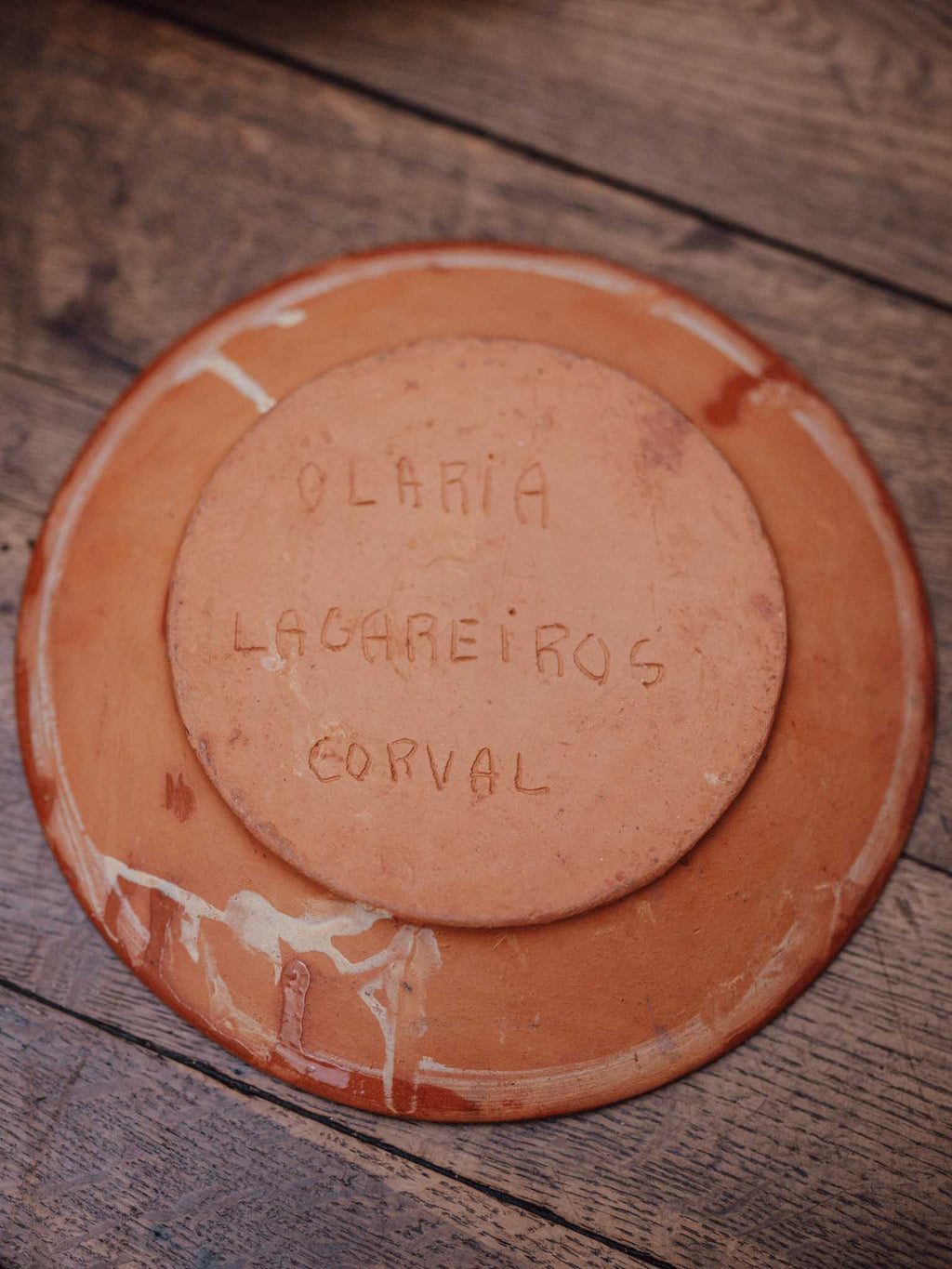 Portuguese Terracotta Sgraffito Plate Olaria Lagareiros Corval
