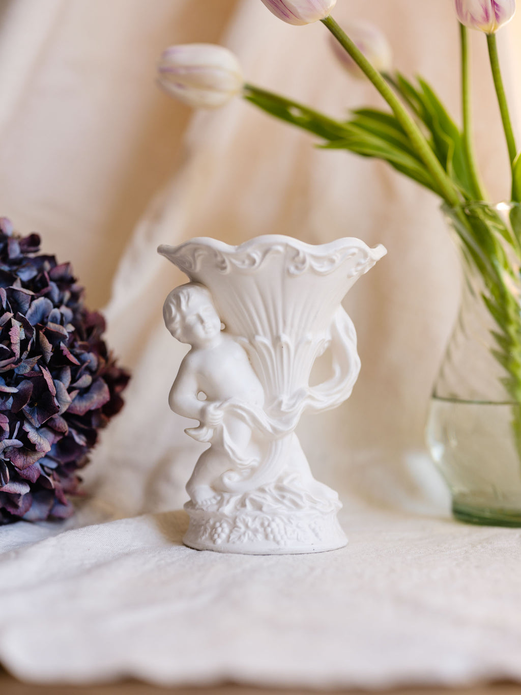 Porcelain Cherub Vase - Vintage