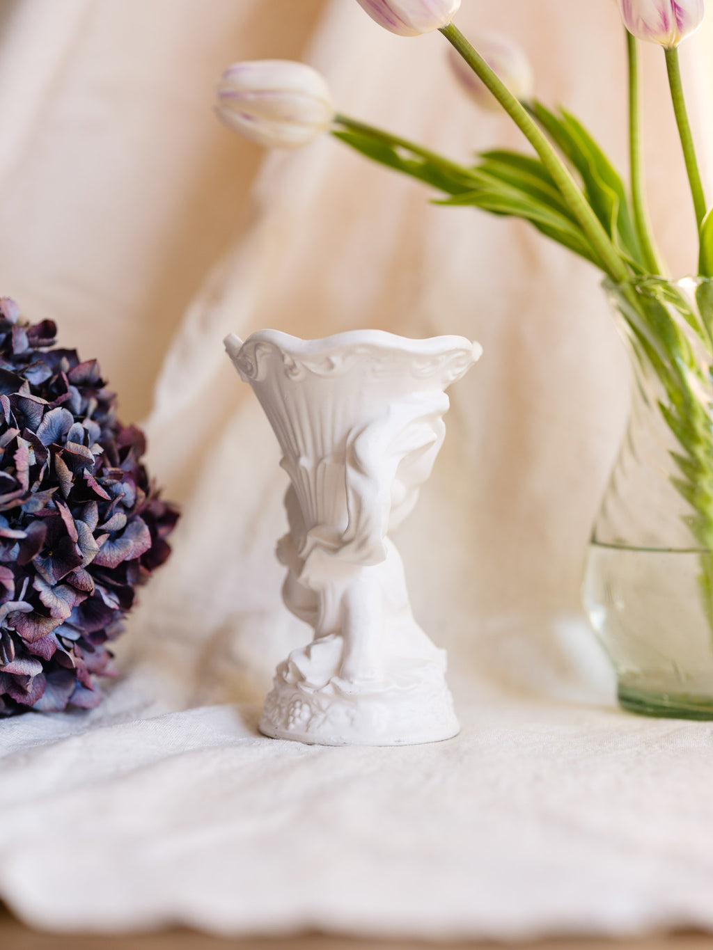 Porcelain Cherub Vase - Vintage