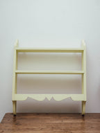 Painted Lemongrass Green Wooden Wall Shelf with Scalloped Apron