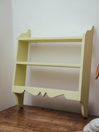Painted Lemongrass Green Wooden Wall Shelf with Scalloped Apron