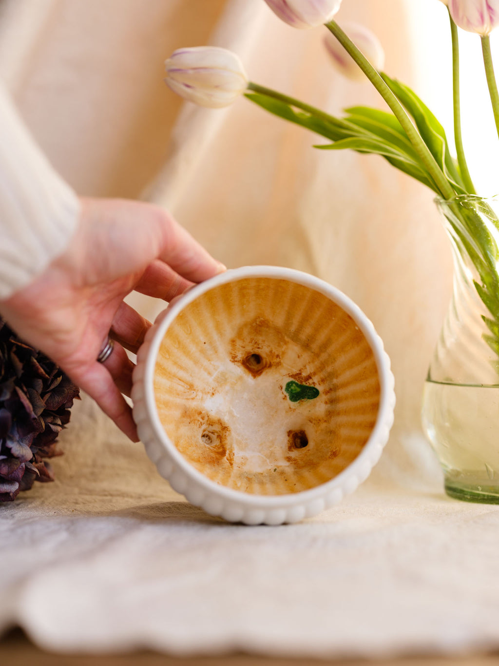 Vintage White Ceramic Footed Vase by Relpo (Japan)