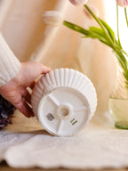 Vintage White Ceramic Footed Vase by Relpo (Japan)