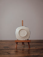 Blue and White Windmill Plate with Scalloped Rim