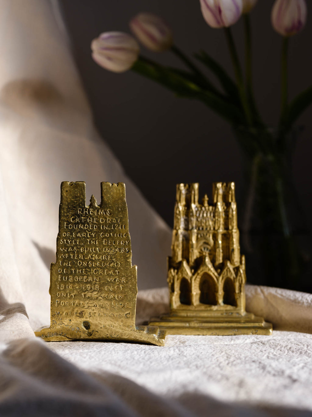 Vintage Brass Notre Dame Bookends – Decorative Brass Book Ends NZ
