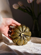 Vintage Burmese Hand-Crafted Gourd Pumpkin Box