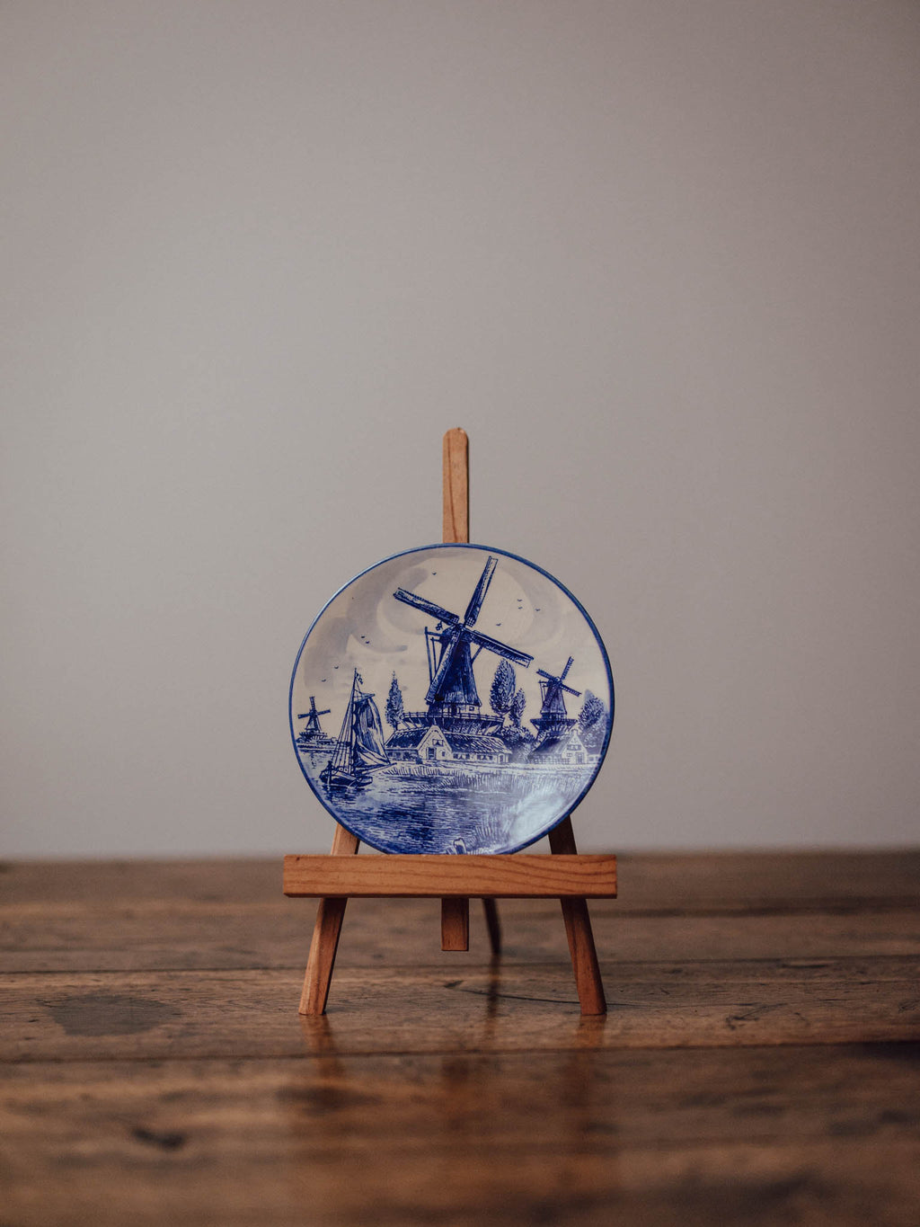 Delft Blue Windmill Plate Made in Holland