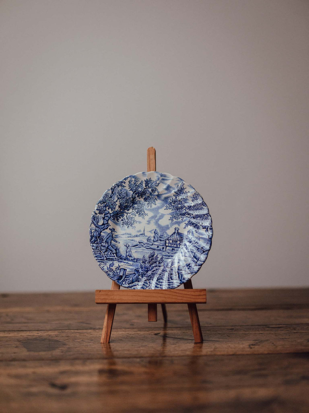Myott The Hunter Blue and White Plate