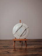 Blue and White Willow Plate with Swirled Rim and Wire Hanger - Myott