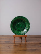 Green Majolica Vine Leaf Plate