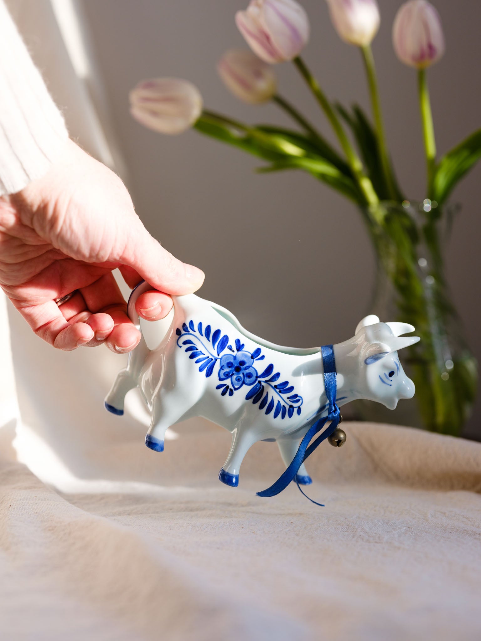 Vintage Delft Blue Cow Creamer
