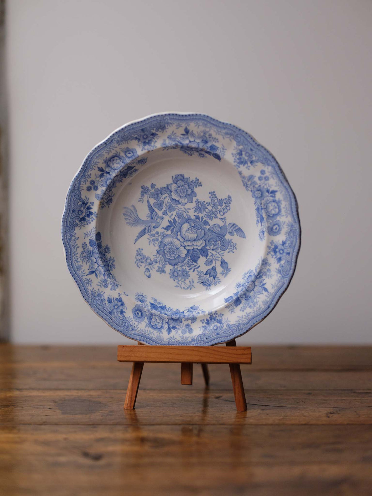 Asiatic Pheasants Blue Transferware Soup Plate