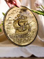 Large Vintage Nautical Ship Brass Wall Plate