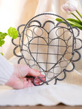 Vintage Wire Heart Shaped Basket With Handle