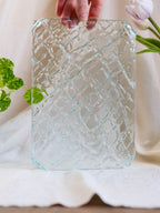 Recycled Glass Rectangular Footed Plate