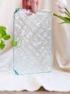 Recycled Glass Rectangular Footed Plate