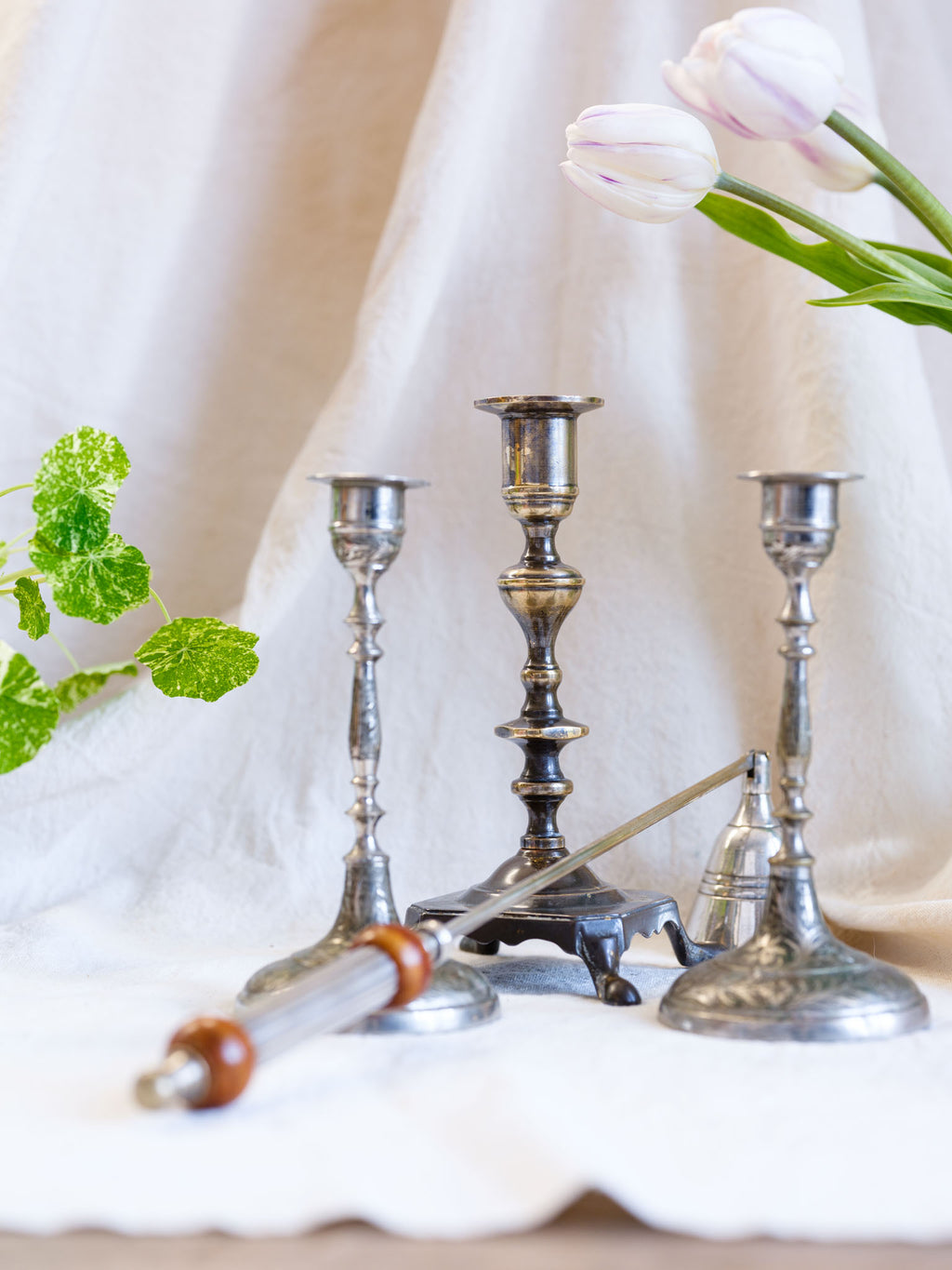 Brass Candlestick Holder - Great Patina