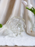Pressed Glass Vase with Rolled Scalloped Rim