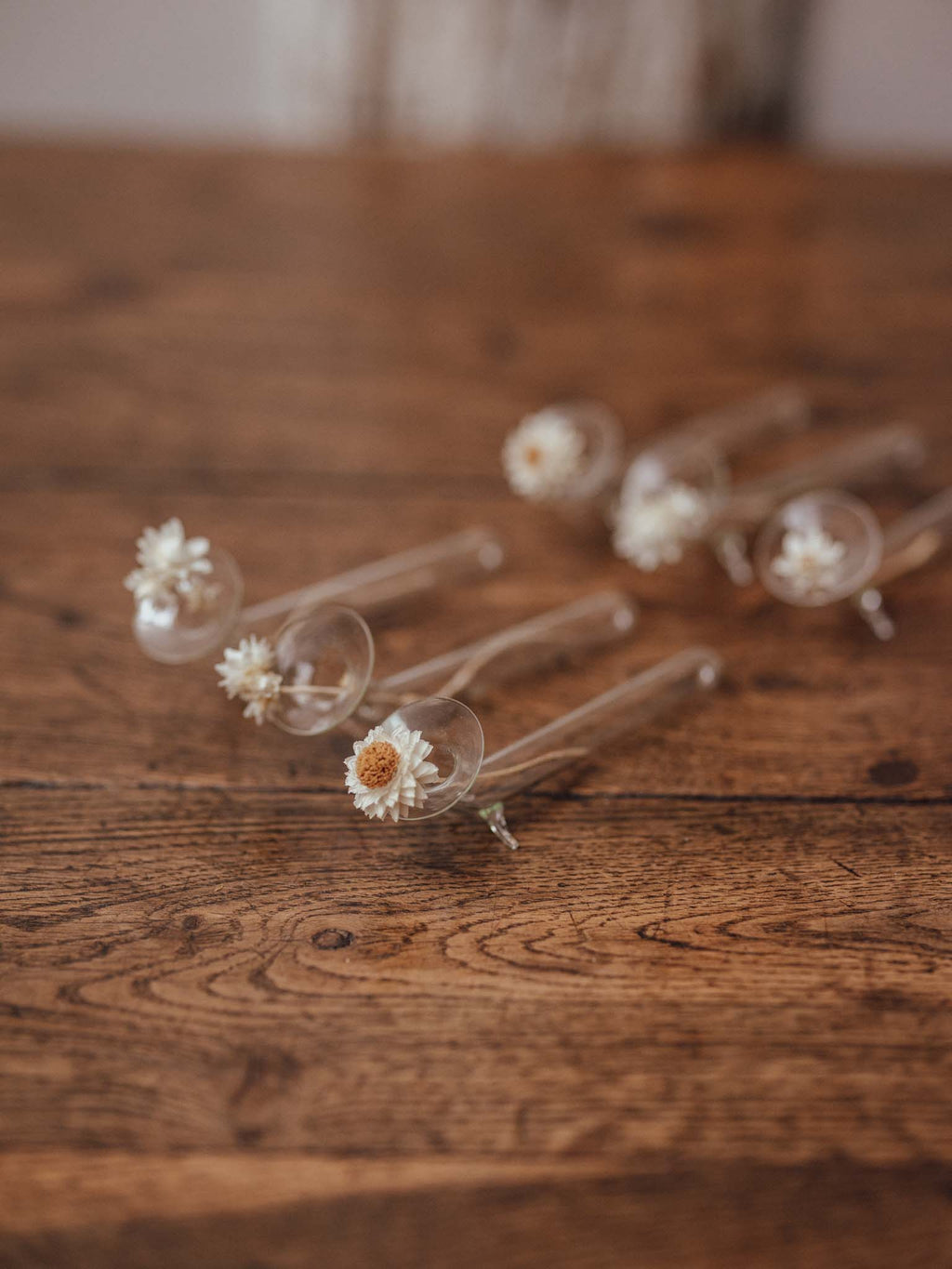 Set of Six Glass Knife Rests / Bud Vases
