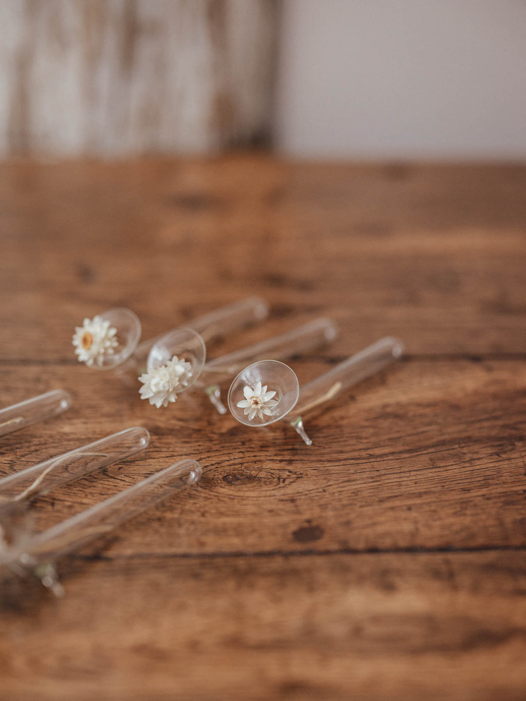 Set of Six Glass Knife Rests / Bud Vases