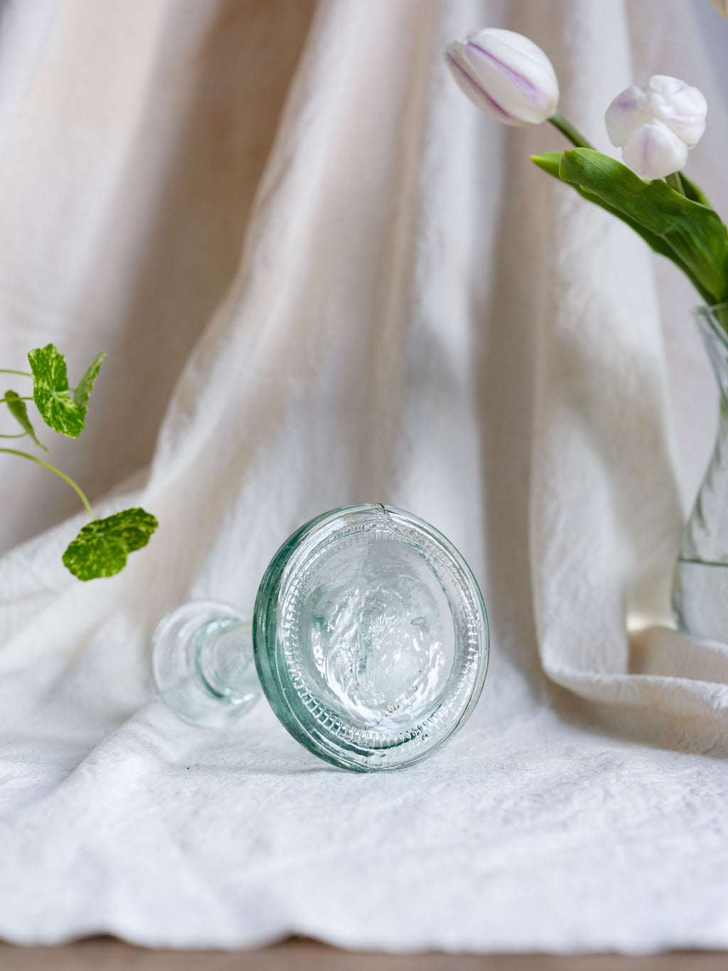Vintage Recycled Green Glass Candle Holder